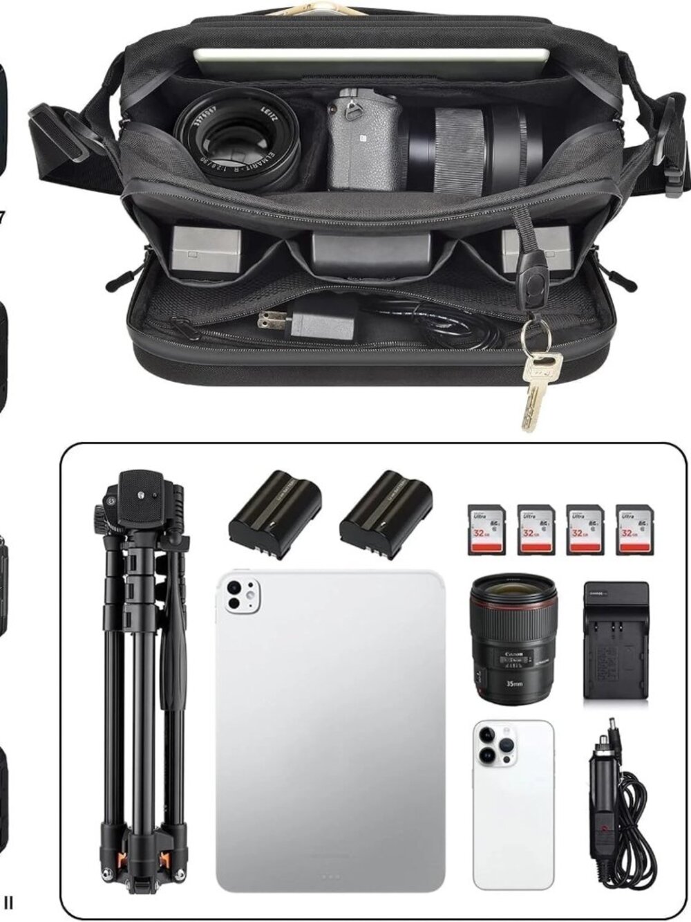 NWOT Comecase Hard Shell Camera Sling Bag DSLR Mirrorless Water Resistant Black - Picture 1 of 13